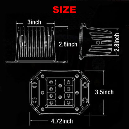 NLpearl 2x 5" 40W Flush Mount LED Work Light Bar for Car Truck Offroad Boat 4WD Atv Spot Beam LED Pods Driving Fog Light 12V 24V [CAR]