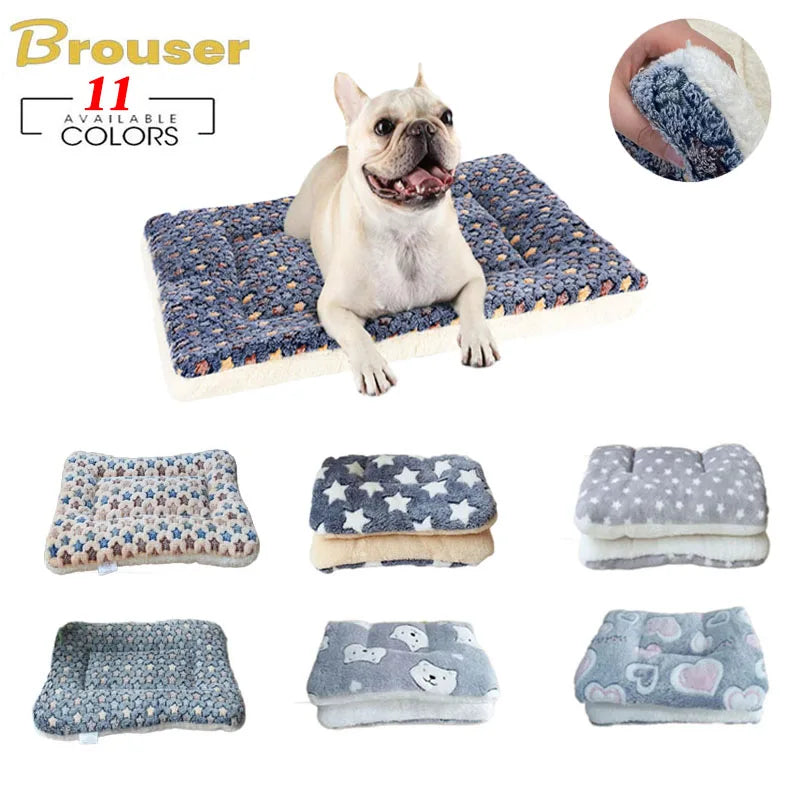 Flannel Pet Mat Dog Bed Cat Bed Thicken Sleeping Mat Dog Blanket Mat For Puppy Kitten Pet Dog Bed for Small Large Dogs Pet Rug [PET]