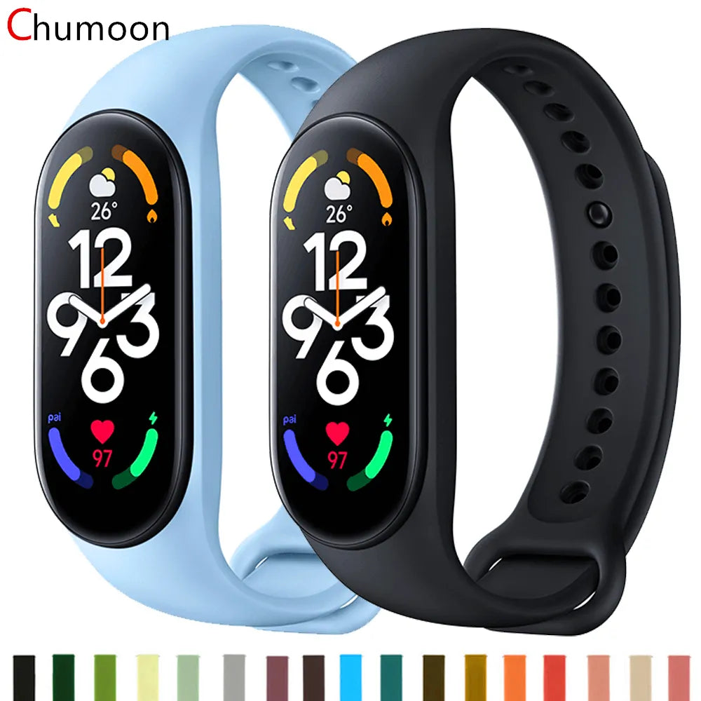 Strap For Xiaomi Mi Band 7 6 5 Bracelet Sport Silicone Wristband belt Replacement Smartwatch Xiao Mi Band 3 4 5 6 Strap [SWH]