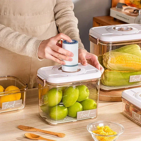 Food Vacuum Storage Box Sealed Fresh-Keeping Box Large Capacity Food Dispenser Transparent Storage Container with Vacuum Pump [DSP]