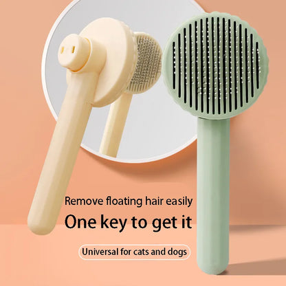 Pet Hair Removal Comb Cat Brush Self Cleaning Slicker Brush for Cats Dogs Hair Remover Scraper Pet Grooming Tool Cat Accessories [PET]