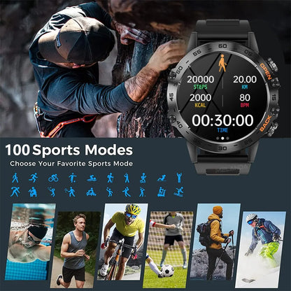 MELANDA Steel 1.39" Bluetooth Call Smart Watch Men Sports Fitness Tracker Watches IP67 Waterproof Smartwatch for Android IOS K52 [SWH]