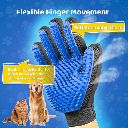 Pet Grooming Glove Gentle Efficient Pet Hair Remover Mitt Cat Accessories Pet Glove for Dogs Cats Pet Products Cat Supplies [PET]