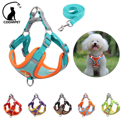 No Pull Pet Dog Harness and Leash Set Adjustable Puppy Cat Harness Vest Reflective Walking Lead Leash For Small Dogs Chihuahua [PET]