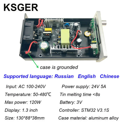 KSGER T12 Soldering Iron Station STM32 V3.1S OLED DIY Aluminum Alloy FX9501 Handle Electric Tools Holder Auto-sleep Quick Heat [TOL]