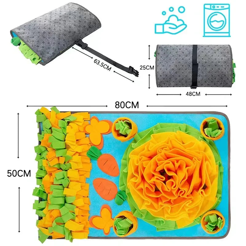 Large Pet Foraging Mat Interactive Dog Toy Sniff and Treat Mat for Dogs Promote Stimulation Suitable for All Breeds Dog Mat [PET]