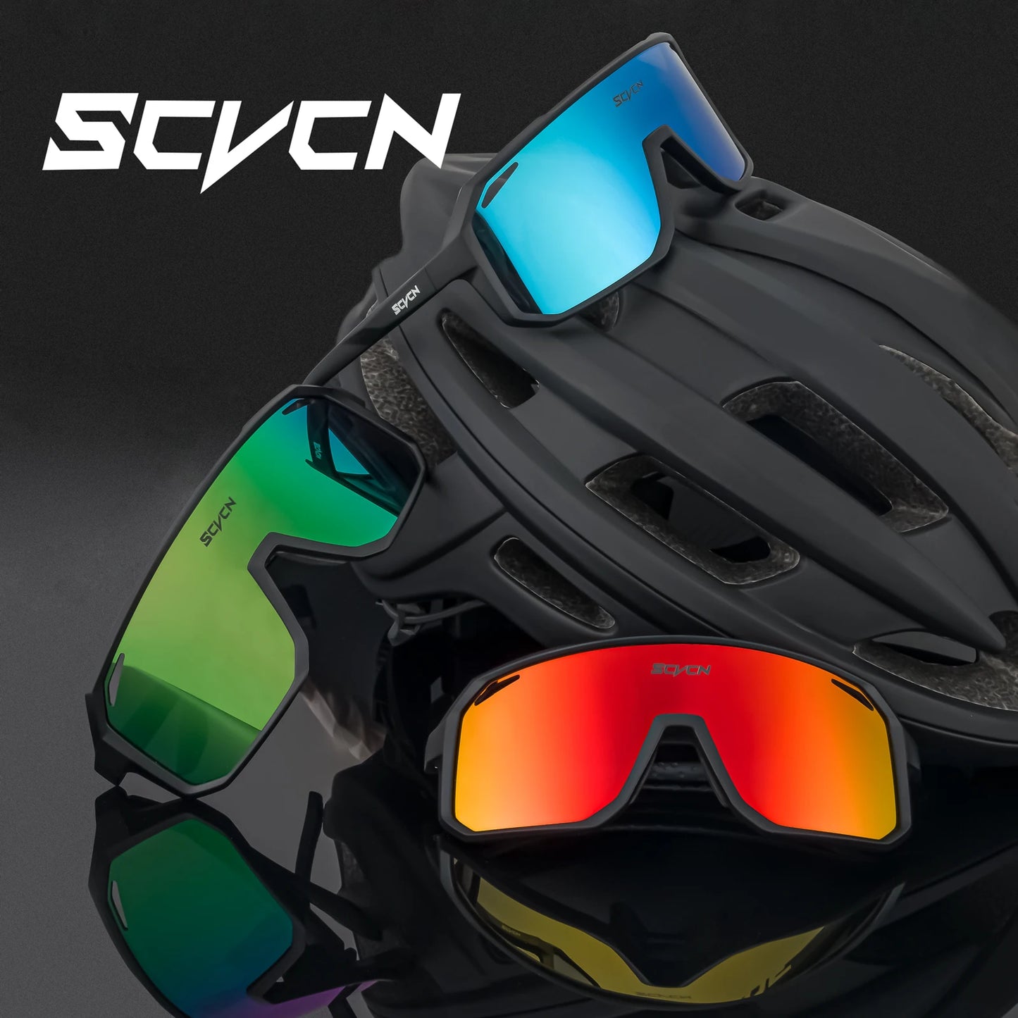 SCVCN Cycling Glasses Bike Sunglasses Men UV400 Eyewear Sports MTB Outdoor Goggles Bicycle Women Sunglasses Multi Color Riding [CYC]