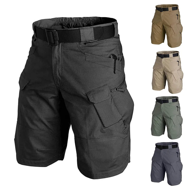 Summer Waterproof Quick Dry Multi-pocket Shorts Men Cargo Shorts Tactical Short Pants Men's Outdoor Clothes Hunting Fishing [MEN]