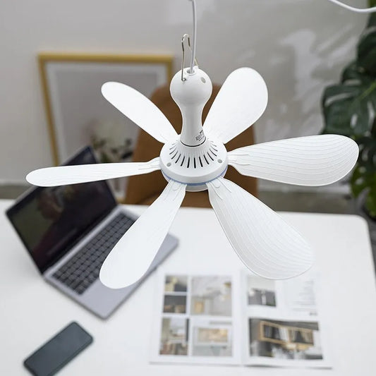 Silent 6 Leaves USB Powered Ceiling Canopy Fan for Camping Bed Dormitory Tent [CAM]