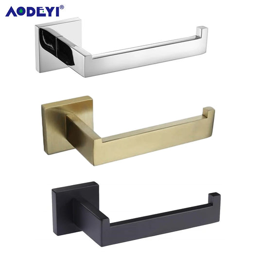 Matte Black Toilet Paper Holder Wall Mount Tissue Roll Hanger 304 Stainless Steel Bathroom Accessories Brushed Gold [HOM]