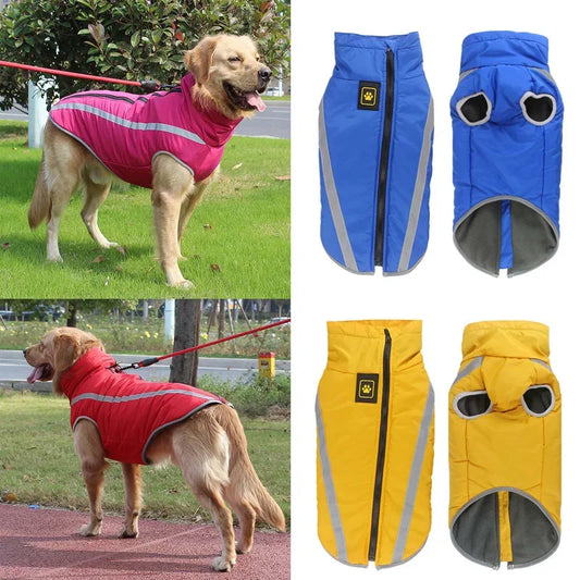 Waterproof Dog Clothes for Large Dogs Winter Warm Big Dog Jackets Padded Fleece Pet Coat Safety Reflective Design Dog Clothing [PET]