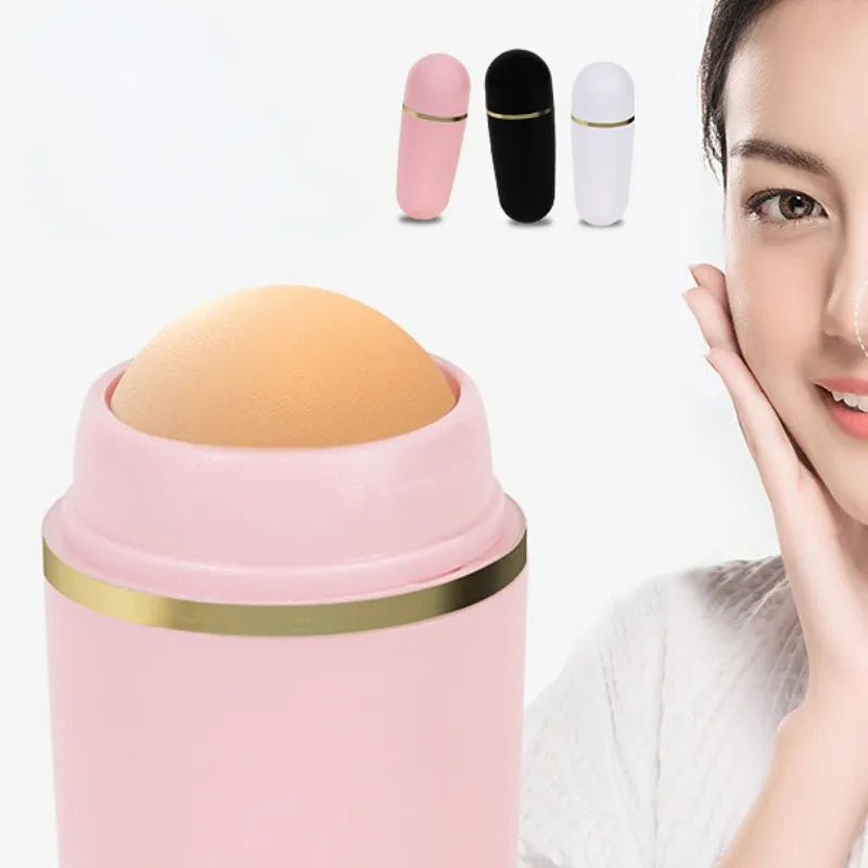 1pcs Face Oil Absorbing Roller Skin Care Tool Volcanic Stone Oil Absorber Washable Facial Oil Removing Care Skin Makeup Tool [SKC]