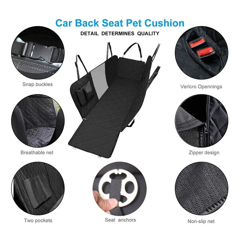 143×153CM Double Zipper Car Pet Seat Pad Waterproof Dirt Resistant Suitable Multiple Models Solid Color Cars Rear Seats Cushion [PET]