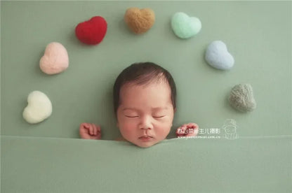 Newborn Photography Props Heart Wool  DIY  Photography Props Accessories  Photography Baby Studio Felt Love Heart  5pcs/set [PHO]