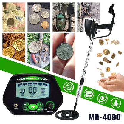 High Accuracy Professional MD-4090 Underground Metal Detector LCD Metal Detector With Memory Function Backlight Adjustable [MTL]