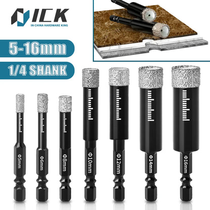 Hexagonal Shank Brazed Dry Ceramic Tile Diamond Drill Bit 5-16mm Hole Saw Marble Ceramic Granite Porcelain Cup Saw Hole Opener [TPT]