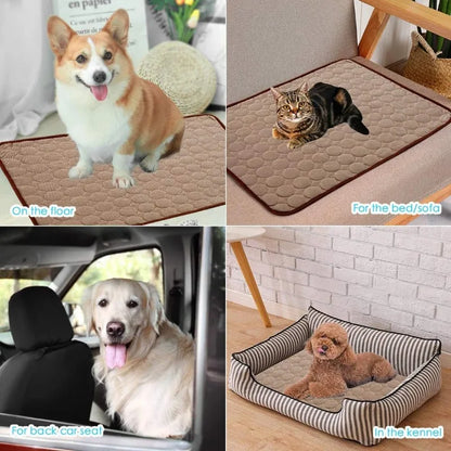 55x70cmPet Ice Silk Pad Dog Cat Pad Cool Pad Cooling Supplies Large and Small Pet Pad Machine Washable Summer Breathable Ice Pad [PET]