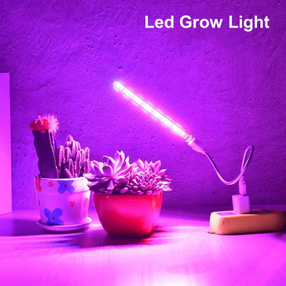 USB 5V LED Grow Light Full Spectrum Plant Lamp with Flexible Hose Indoor Greenhouse Phyto Lamp Flower Seedling Hydroponic Light [GAR]