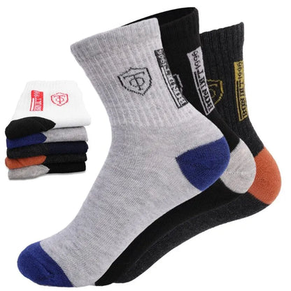 5Pairs Breathable Cotton Sports Stockings Men Bamboo Fiber Autumn and Winter Men Socks Sweat Absorption Deodorant Business Sox [SOX]