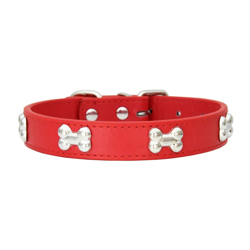 Bone Leather Durable Pet Dog Collars Puppy Pug Collars for Small Large Dog Chihuahua Cat Accessories Pet Collar for Small Dogs [PET]