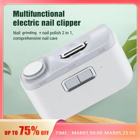 Intelligent Automatic Electric Nail Clipper Multifunction Nail Grinder Nail Polishing USB Charging [BEU]