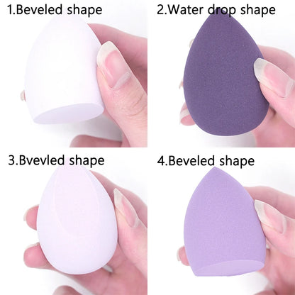 4Pc/Bag Makeup Sponge Powder Puff Dry and Wet Combined Beauty Cosmetic Ball Foundation Powder Puff Bevel Cut Make Up Sponge Tool [CSM]