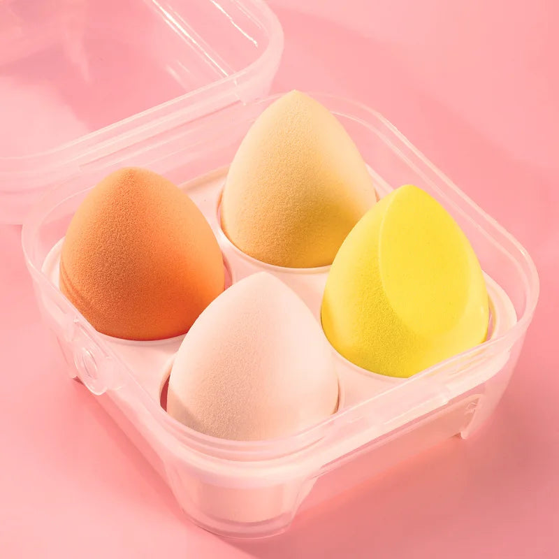 4pcs Makeup Sponge Powder Puff Dry and Wet Combined Beauty Cosmetic Ball Foundation Powder Puff Bevel Cut Make Up Sponge Tools [CSM]