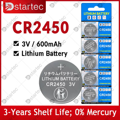 Eunicell CR2450 Watch Buttom Battery KCR2450 5029LC LM2450 DL2450 ECR2450 BR2450 CR 2450 3V 600mAh Lithium Coin Cell Batteries [BAT]