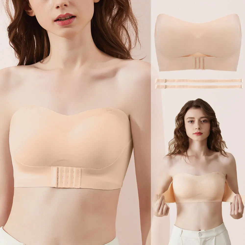 Women Strapless Bra Seamless Tube Tops Breathable Wireless Wedding Brassiere Push Up Bras Sexy Female Lingerie Invisible [BRA]