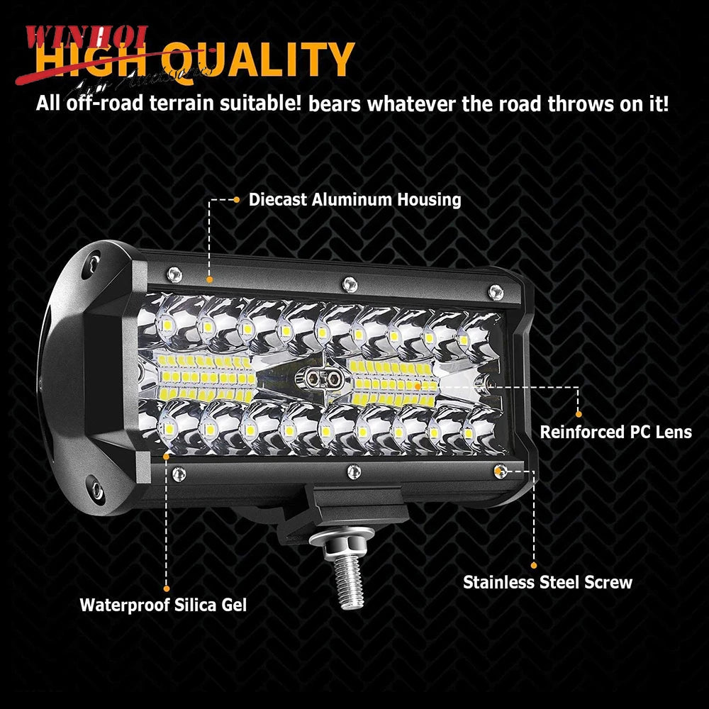 Car LED Light Bar Offroad 4x4 Spotlights Fog Lamp 12V 24V Diode Headlight Truck Farm Tractor Boat SUV ATV Light Bar/work Light [CAR]