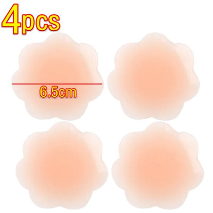 Silicone Nipple Cover Reusable Women Bra Sticker Breast Petal Strapless Lift Up Bra Invisible Boob Pads Chest Pasties Intimates [UND]