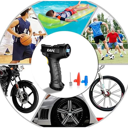 120W Handheld Air Compressor Wireless/Wired Inflatable Pump Portable Air Pump Tire Inflator Digital for Car Bicycle Balls [CAR]