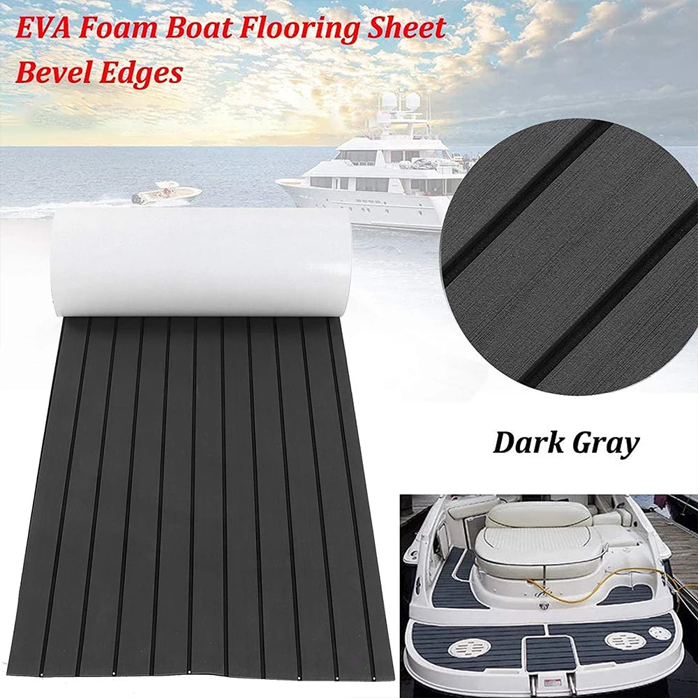 Self-Adhesive Foam Teak Decking EVA Foam Boat Flooring Faux Teak Decking Sheet Accessories Marine Boat Deck Mat 2400x600x6mm [MRN]