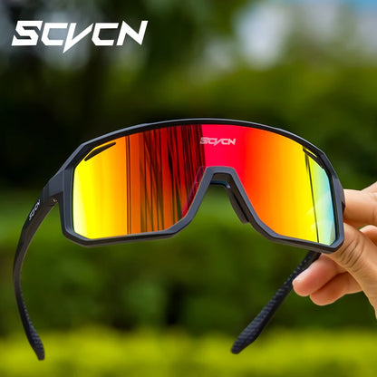 SCVCN Cycling Glasses Bike Sunglasses Men UV400 Eyewear Sports MTB Outdoor Goggles Bicycle Women Sunglasses Multi Color Riding [CYC]