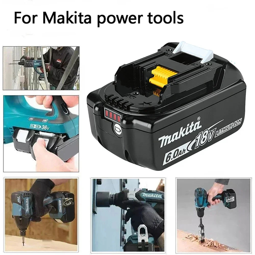 100% Original Makita Rechargeable Power Tool Battery, Replaceable LED Lithium-ion, 6.0 Ah 18V LXT BL1860B BL1860BL1850 BL1830 [BAT]