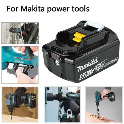 100% Original Makita Rechargeable Power Tool Battery, Replaceable LED Lithium-ion, 6.0 Ah 18V LXT BL1860B BL1860BL1850 BL1830 [BAT]