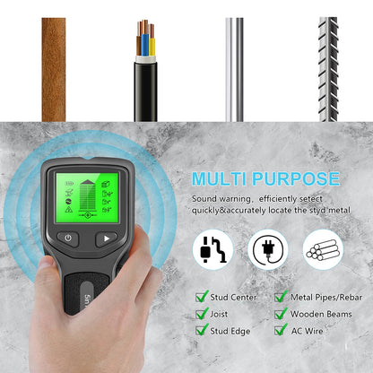 5 in 1 Metal Detector Professional Pipe Detector and Cables on Wall AC Voltage Firewire Detection Electric Box Detector Scanner [MTL]