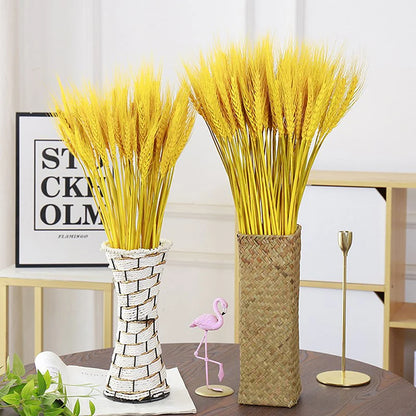50pcs Natural Dried Wheat Grass Real Autumn Plants Artificial Wheat Dried Flowers for Home Kitchen Church Wedding Decoration [FLW]