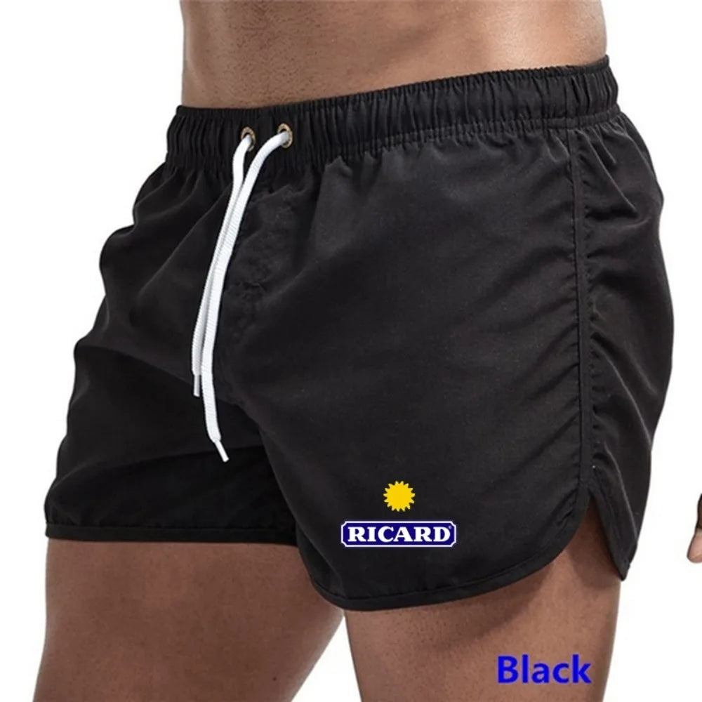 Summer Ricard men's printed shorts, breathable lace Sportswear, beach quick drying, gym and fitness casual fashion [MEN]