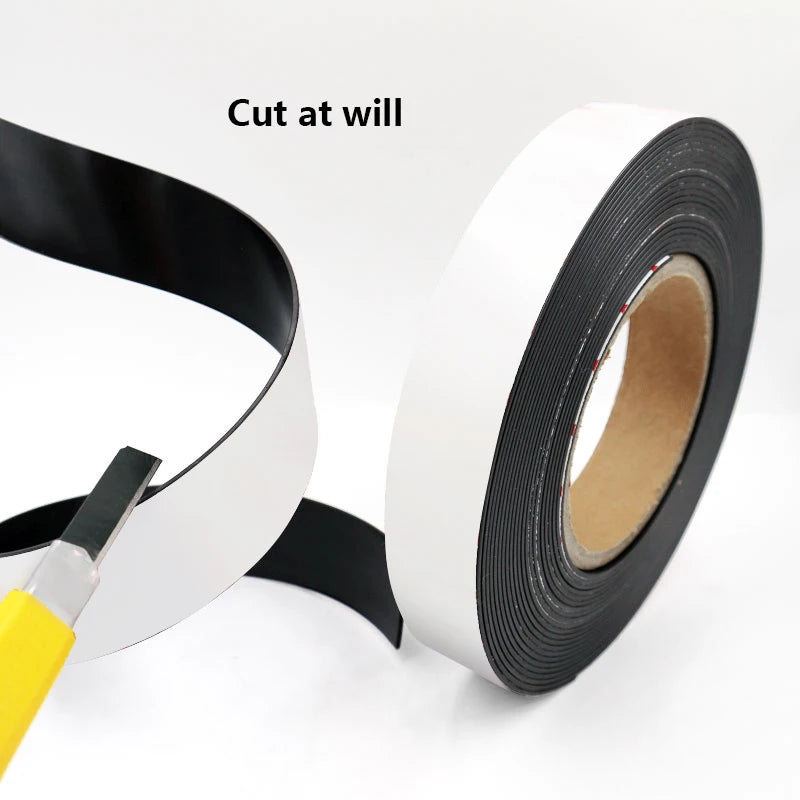 Strong Flexible Magnet Strip Self Adhesive Magnetic Tape Rubber Magnet Tape Lenght 39.37inch [MAG]