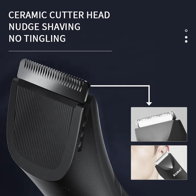 Kemei Groin Area Hair Trimmer Lawn Mower Ceramic Blade Waterproof Wet Dry Clippers Pubic Armpit Body Hair Ultimate Hygiene Razor [HAI]