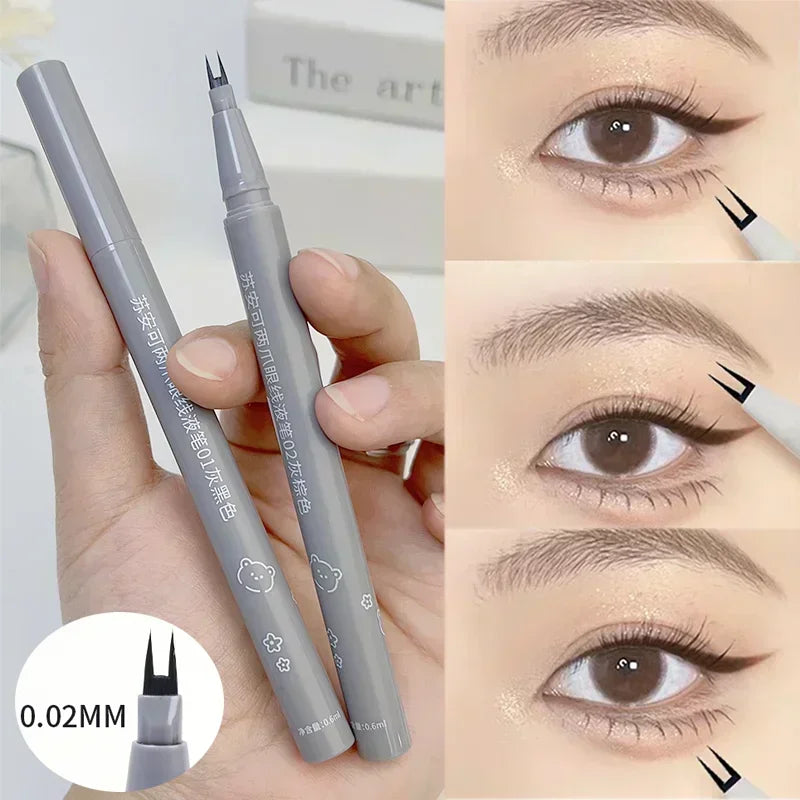 2 Point Ultra-thin Liquid Eyeliner Pen Waterproof Lasting Natural Quick Dry Lower Eyelash Eyebrow Tattoo Pen Eye Makeup Cosmetic [CSM]