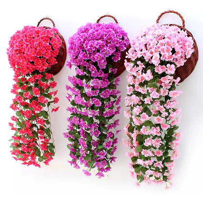 Violet Artificial Flower Wedding Party Decoration Simulation Valentine's Day Wall Hanging Basket Flower Orchid fake Flower [FLW]