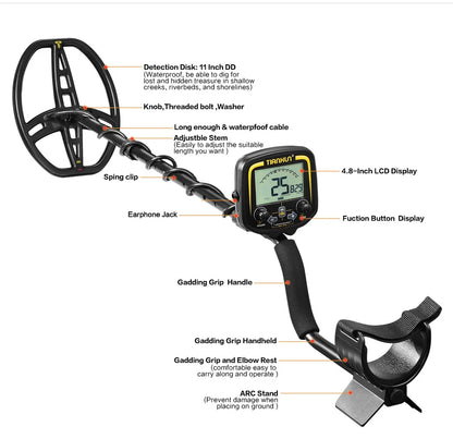 TX850 TX850L Metal Detector Underground Seeker Depth Scanner Search Finder Treasure Gold Nugget Hunter Detecting Pin Pointer [MTL]