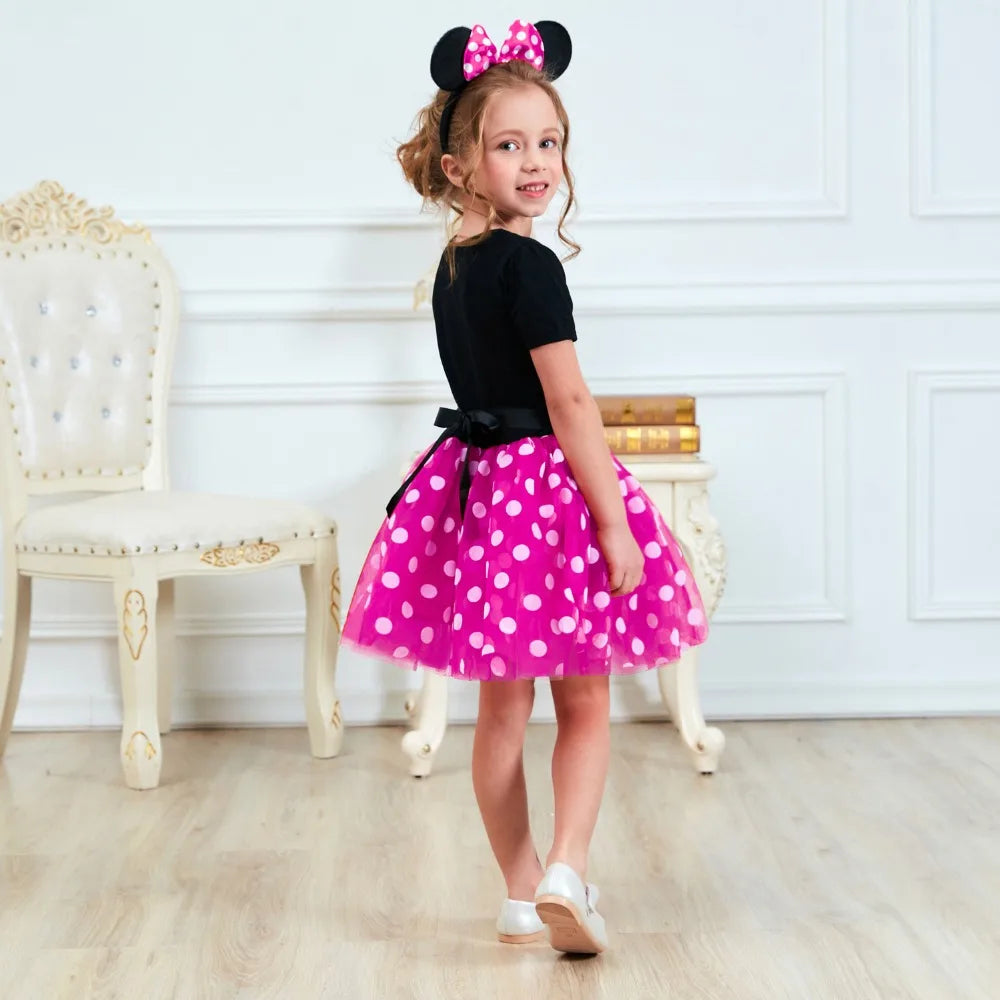 Kids Dresses for Girls Birthday Halloween Cosplay Costume Mouse Dress Up Kid Costume Baby Girls Clothing For Kids 2 6T [COS]