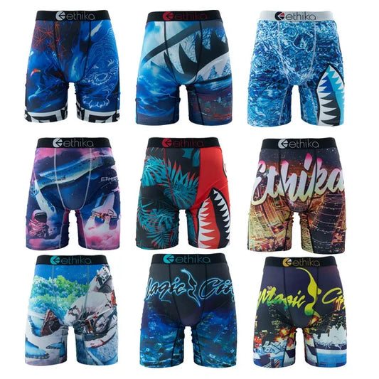 Men Underwear Boxers Fashion Printed  Male Panties Lingerie Men Underpants Boxershorts Trunks Plus Size Breathable Men's Boxers [UND]