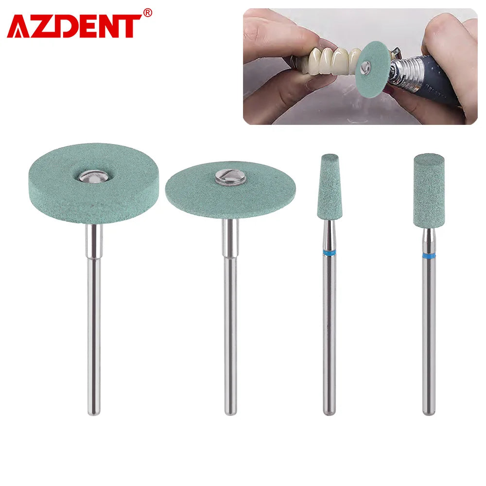 AZDENT 5pcs Dental Polisher Ceramic Diamond Grinding Head Stone Zirconia Ceramics Emax Crowns Grinder Quick Polishing Burs [DEN]