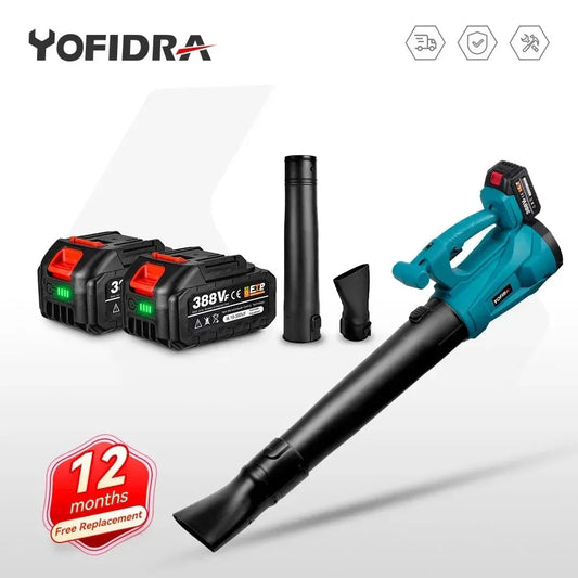 YOFIDRA 2000W Electric Air Blower 6-Speeds Regulation for Makita 18V Battery Leaf Blower Clean Fallen Leaves Dust Snow Tool [TOL]