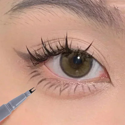 2 Point Ultra-thin Liquid Eyeliner Pen Waterproof Lasting Natural Quick Dry Lower Eyelash Eyebrow Tattoo Pen Eye Makeup Cosmetic [CSM]