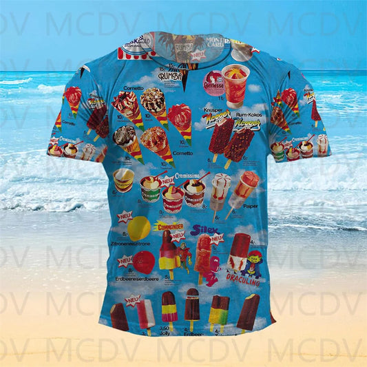 Men's Summer Shorts Sleeve Shirts Ice Shirt 3d Printed Men's T-Shirt  [MEN]